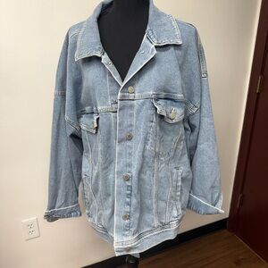 Hollister Light Blue Denim Jacket with Bow Size XXL *nwt*